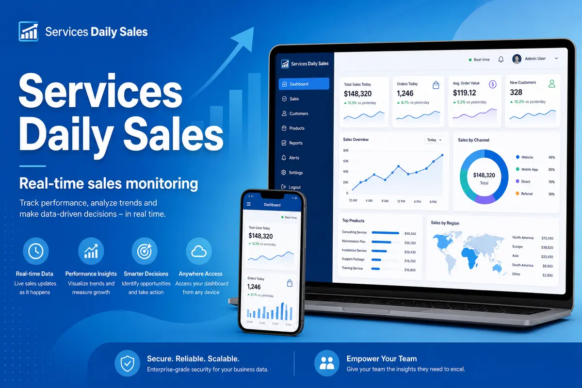 Services Daily Sales — real-time sales monitoring